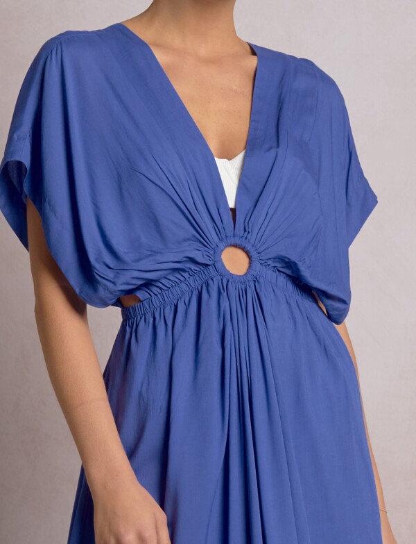 Vestido Playero Con Argolla Central Y Cut Outs ROYAL