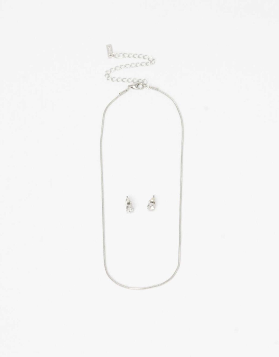 Set De Bijouterie - Plateado Rodio 