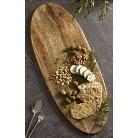 Tabla Oval P/Servir 66X26X15Cms Madera Acacia