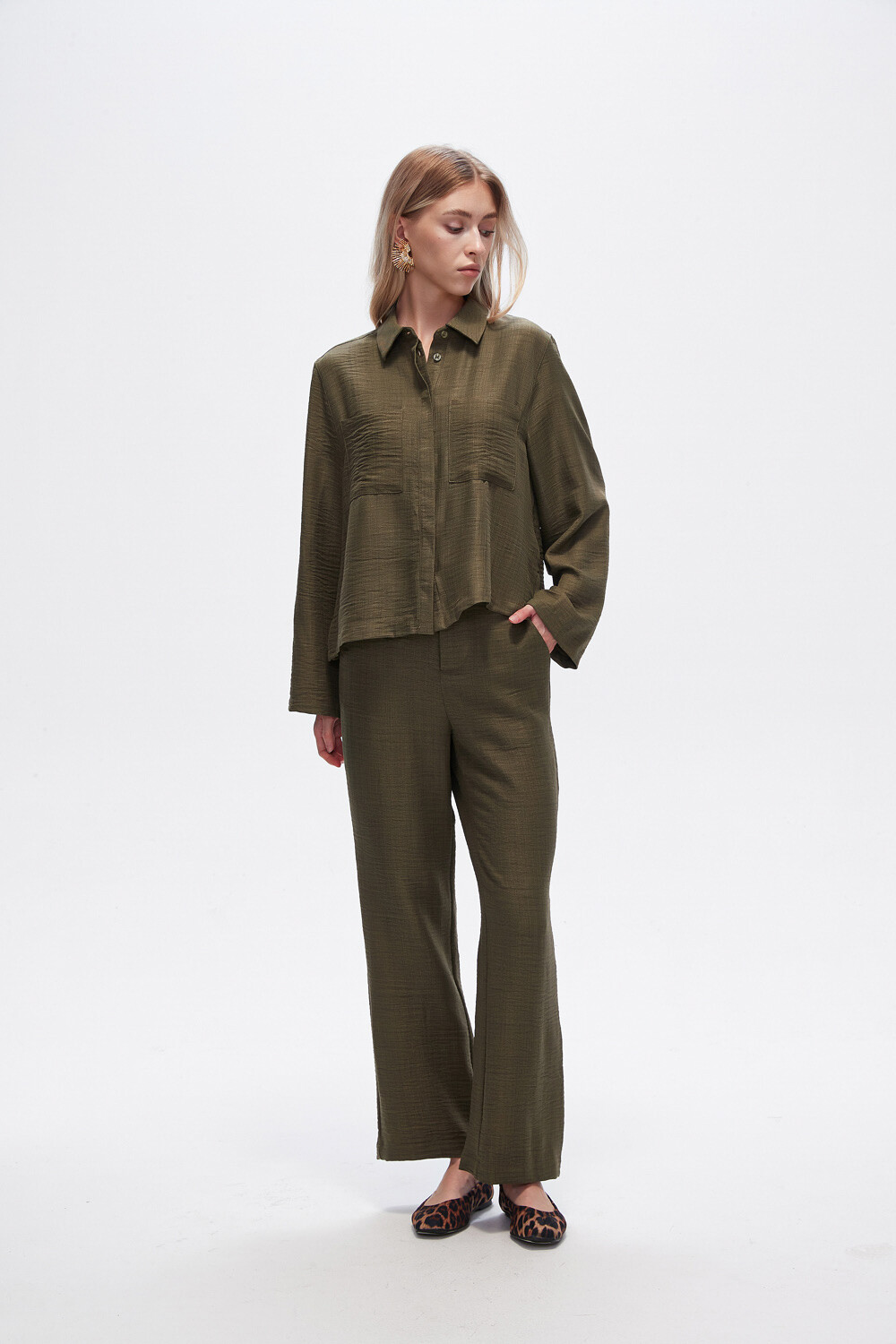 Camisa Reanua Verde Oliva Oscuro