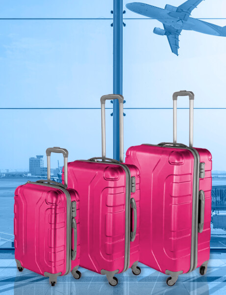 Set de 3 valijas de viaje rígidas Arye con ruedas Fucsia