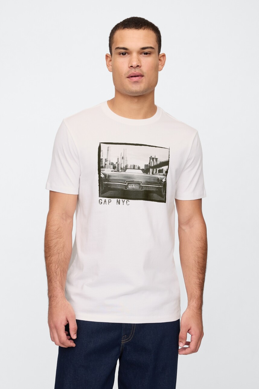 Remera Gráfico Hombre White V2 Global