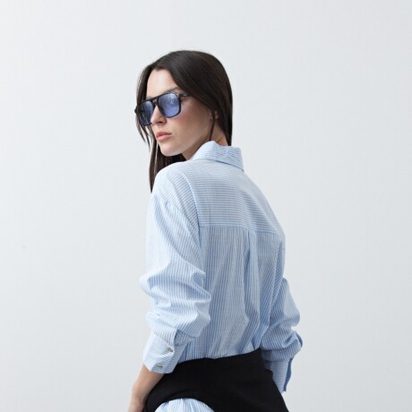 CAMISA DANAE STRIPE Blanco/Celeste