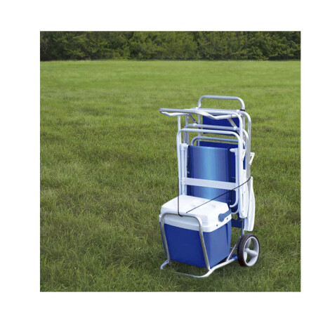 Carrito de Playa en Aluminio MOR con Extensión para conservadora Azul Carrito de Playa en Aluminio MOR con Extensión para conservadora Azul