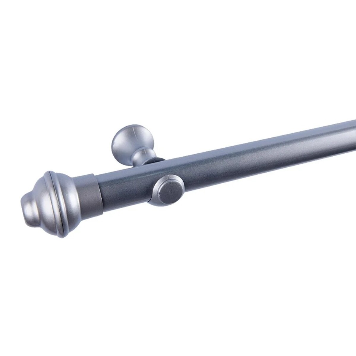 Barrote cortina de metal 2 m + 2 Soportes - PLATEADO OSCURO 