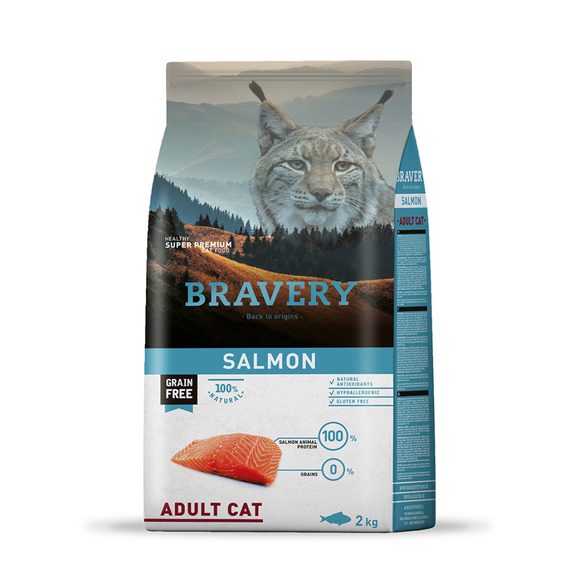 Bravery gato adulto salmón - 2.0 kg 