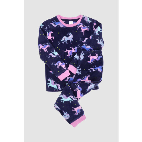Pijama infantil polar unicornios Azul