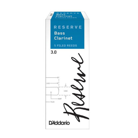 Caña Clarinete Bajo Rico Reserve 3.0 P/ Unidad Caña Clarinete Bajo Rico Reserve 3.0 P/ Unidad