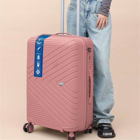 Set X3 Valijas De Viaje Rígidas 4 ruedas 20, 24 y 28 Rosa1