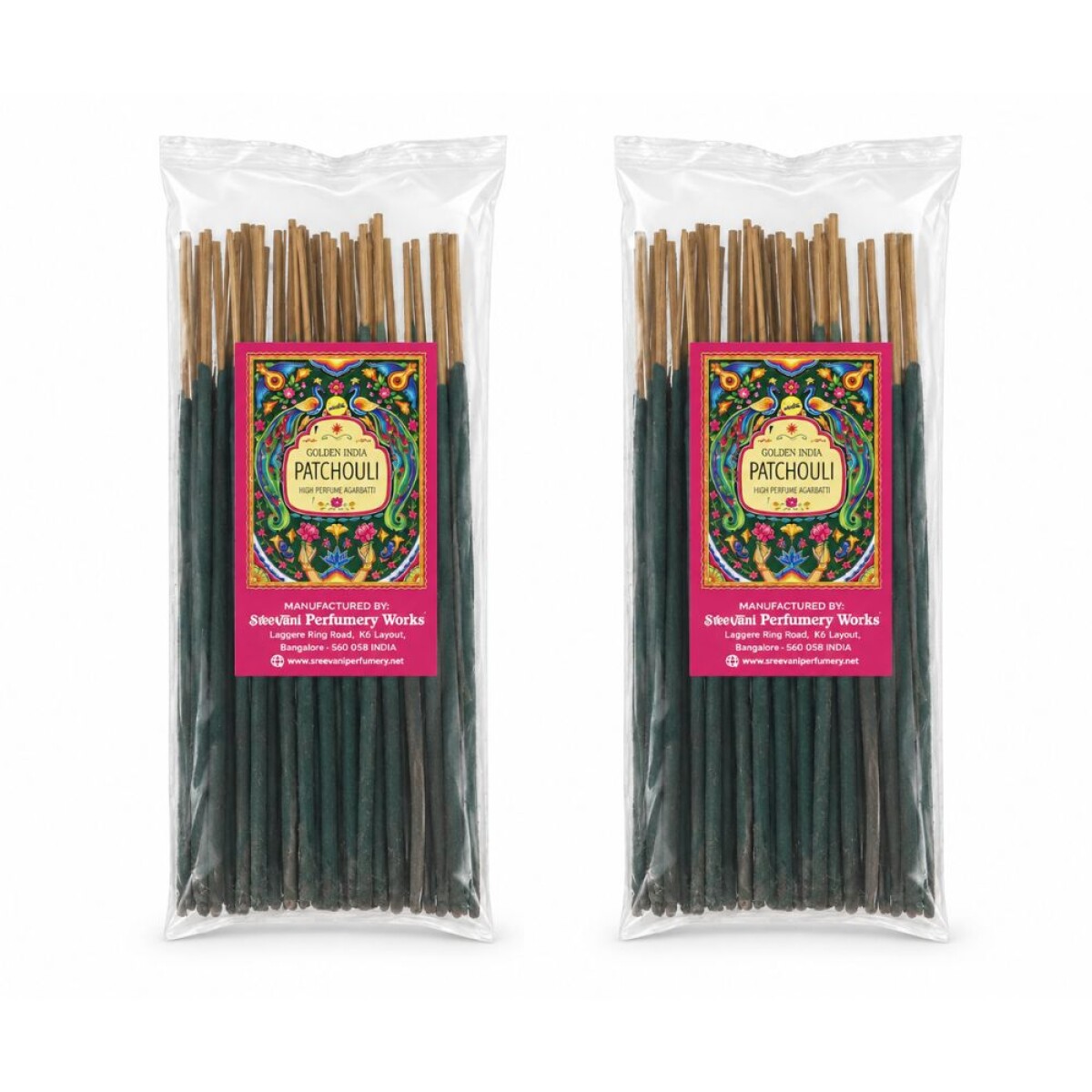 INCIENSO DOBLE EMPASTE SREE VANI 2 PACK X50 - Patchouli 