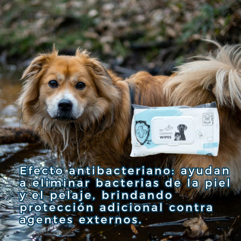 TOALLAS HÚMEDAS ANTIBACTERIANAS M-PETS 40 UNIDADES TOALLAS HÚMEDAS ANTIBACTERIANAS M-PETS 40 UNIDADES