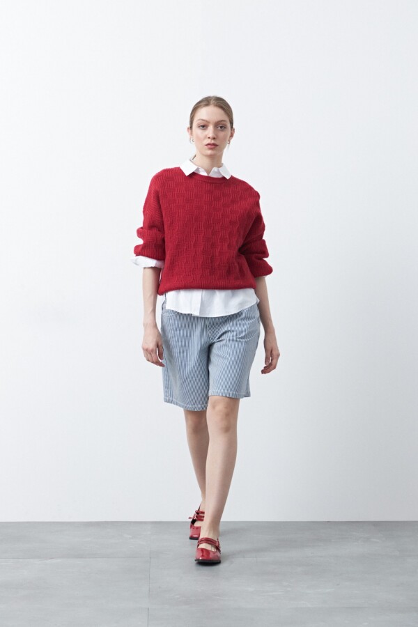 SWEATER CHESS Rojo Oscuro