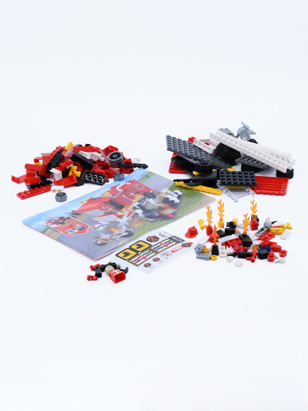 BLOQUES BOMBEROS 184 PCS ROJO