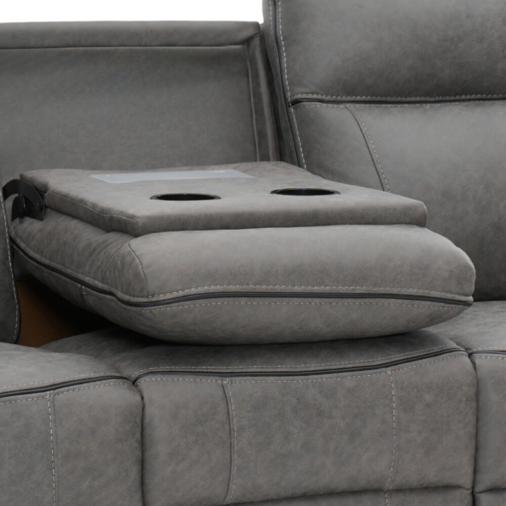 Sillón Recliner Apollo - 3 Cuerpos Marrón Gris