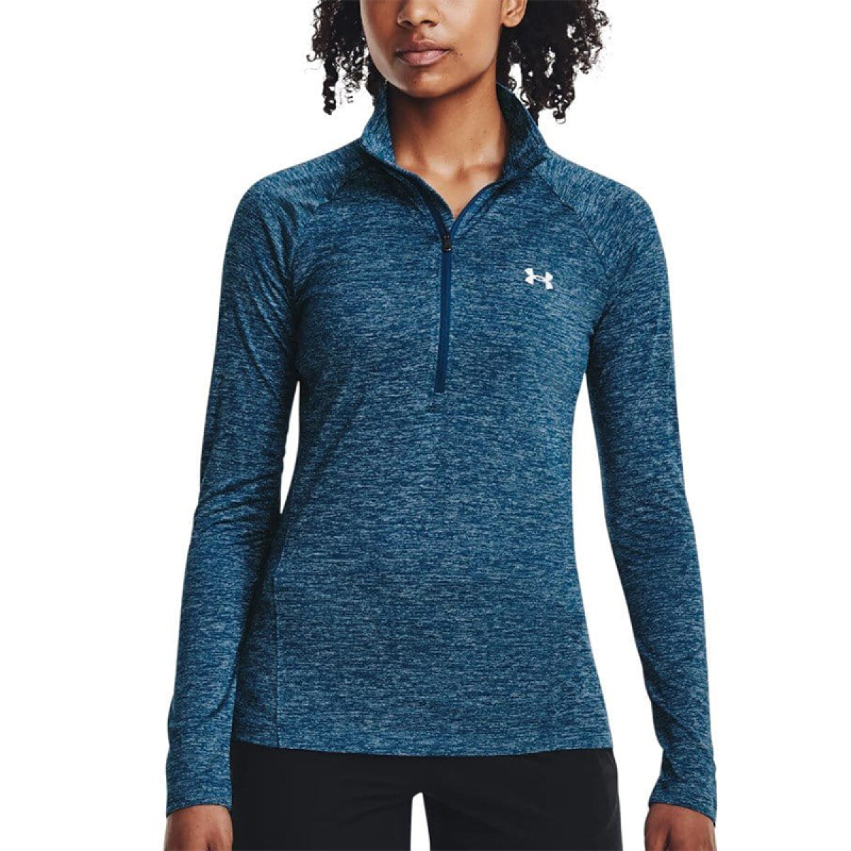 Remera Under Armour New Tech 1/2 ZIP - Azul 