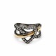 Anillo corazón al centro entrelazado plata y oro Anillo corazón al centro entrelazado plata y oro