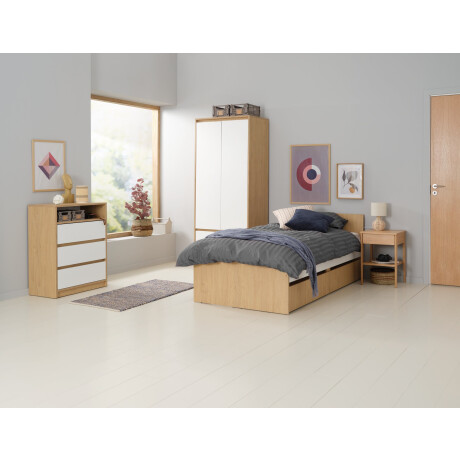 Armario Billund 80X193 Blanco/Roble