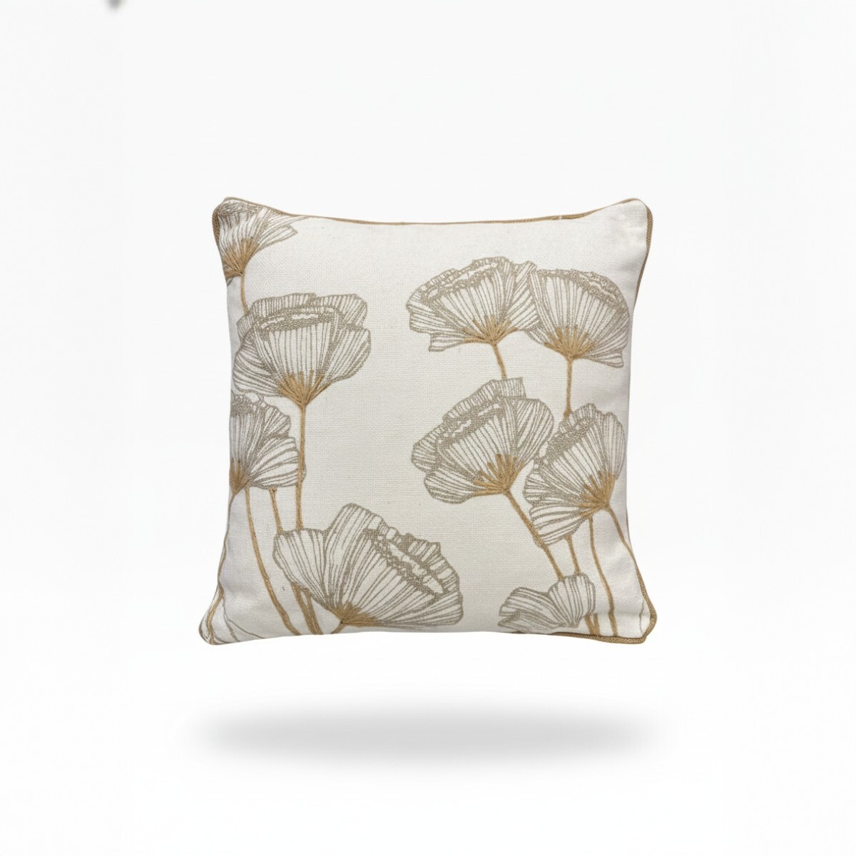 COJIN CUAD BLANCO C/DIS FLOR 45X45CM 