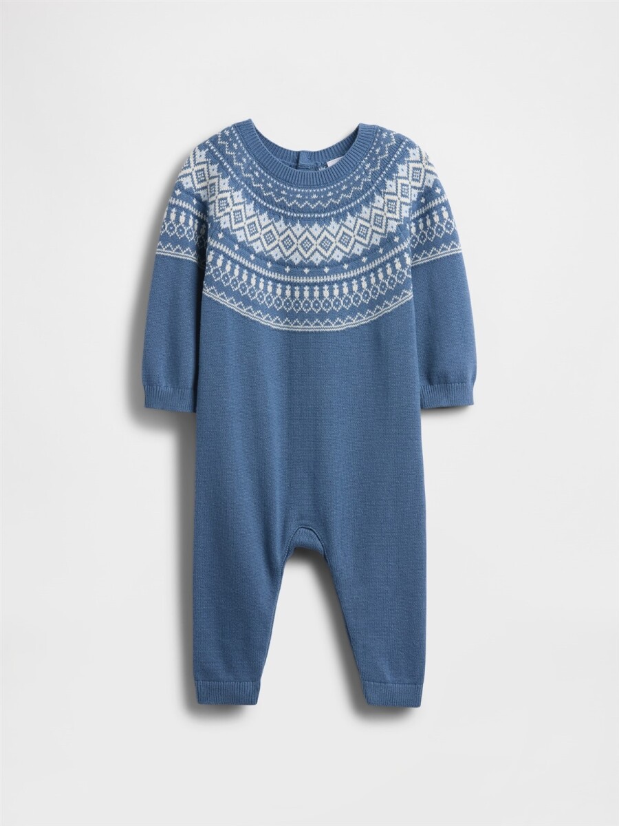 Enterito Buzo Fairisle Bebé - Bainbridge Blue 