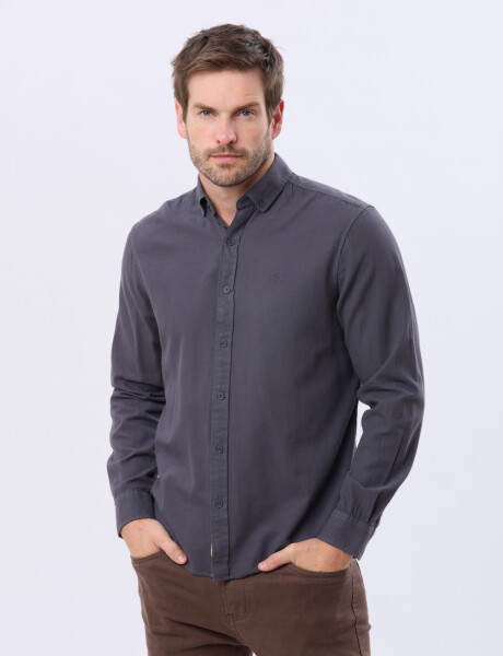 CAMISA LISA LAVADA Azul