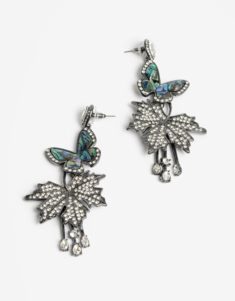 Aros Colgantes Largos Color Aros Colgantes Mariposas - Combinacion Multicolor