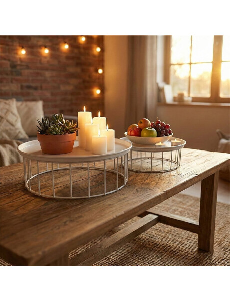 SET X2 PLATO SOPORTE METALICO 30x9/25x9CM BLANCO SET X2 PLATO SOPORTE METALICO 30x9/25x9CM BLANCO