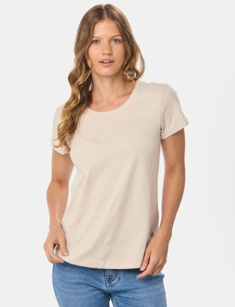 REMERA LISA MANGA CORTA Beige
