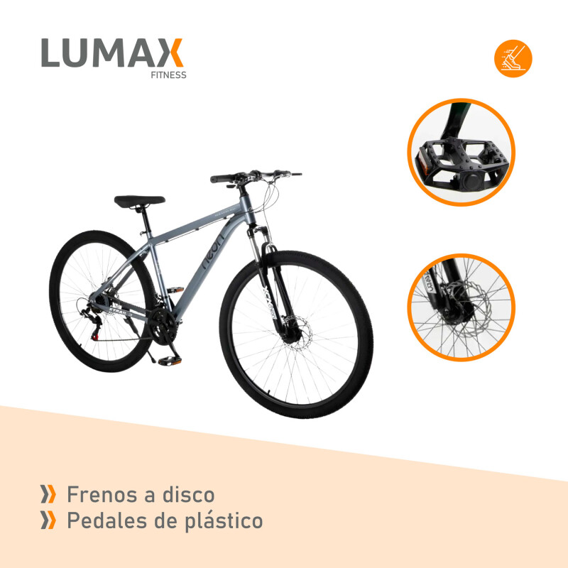Bicicleta Montaña 26 Cuadro Aluminio Freno Disco 21 Cambios Gris