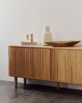 Aparador Mailen 2 puertas en chapa de fresno con acabado natural 180 x 75 cm