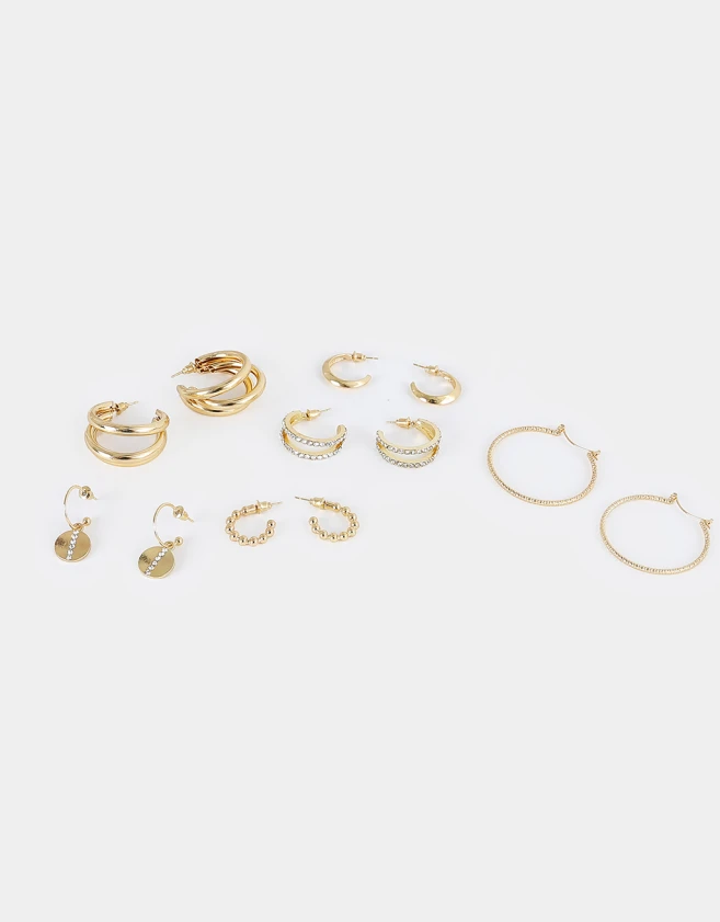 Aros Argollas Set De metal Set De Argollas - Dorado