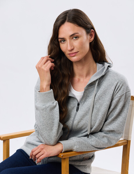 CAMPERA DE ALGODÓN CON CAPUCHA Gris Claro