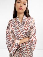Kimono Estampado Con Textura multicolor