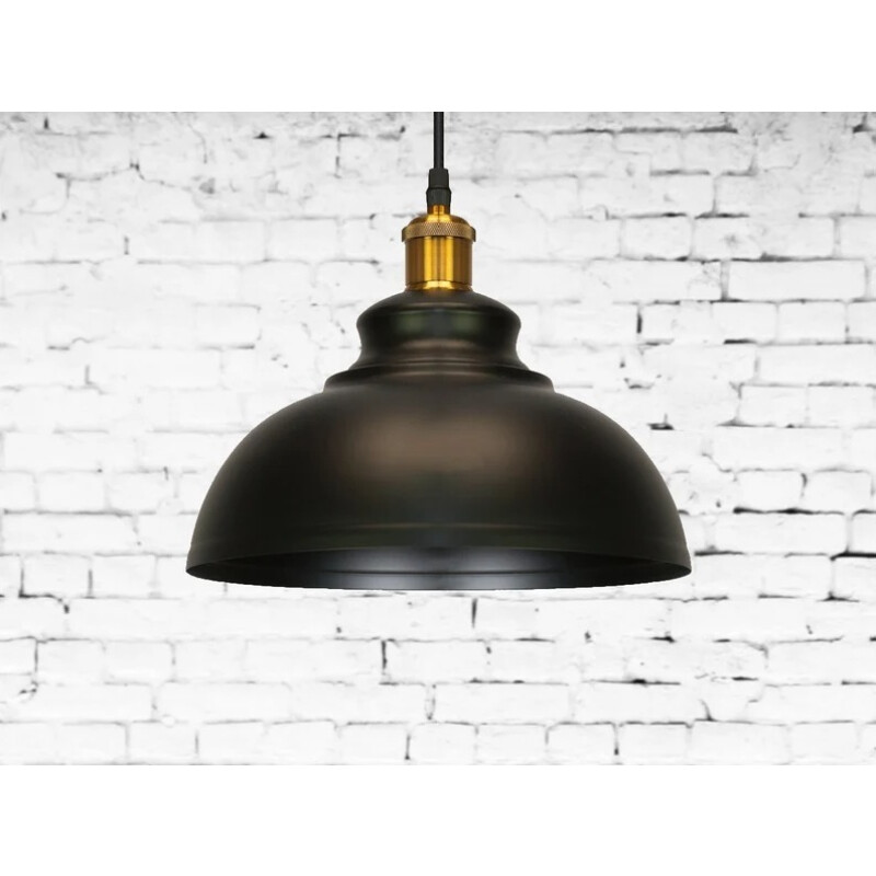 Lampara Colgante De Techo Metal Nordica Negra Dorado Luz Negro