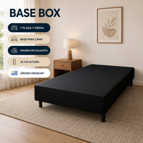 Base Box 1 Plaza y Media 110 x 188 x 35 – Base para Cama sin Colchón, Madera de Eucalipto Base Box 1 Plaza y Media 110 x 188 x 35 – Base para Cama sin Colchón, Madera de Eucalipto