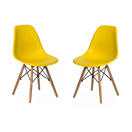 Silla De Comedor Eames Pack 2 Unidades Varios Colores Lumax Amarillo