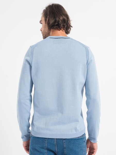 BOSS -Buzo de punto con cuello a la base, regular fit , EVER-X Celeste