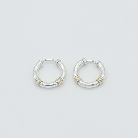 Aros de plata 925 y double en oro 18 ktes. Aros de plata 925 y double en oro 18 ktes.