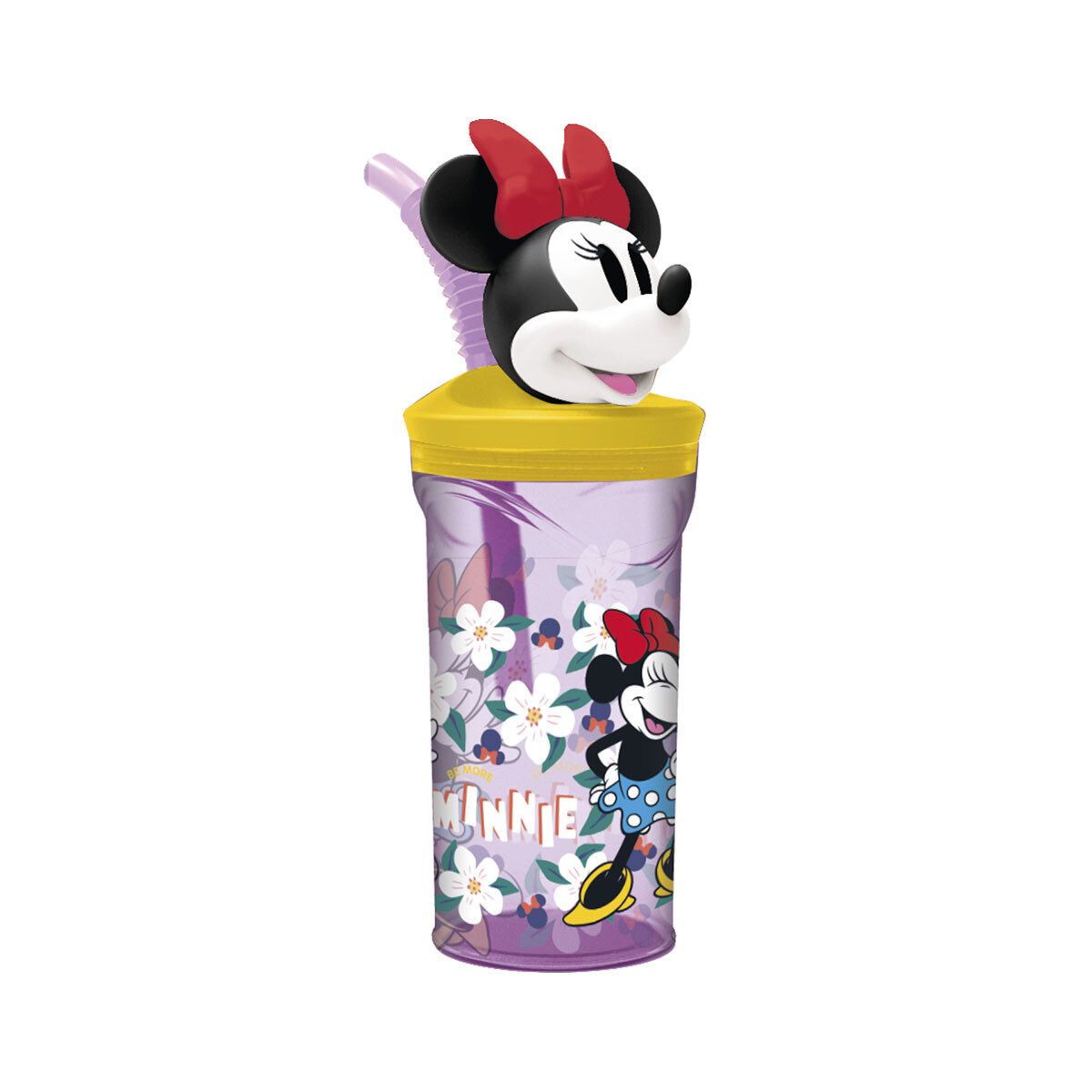 Vaso Alto con Forma 3D Mickey 18 cm 360ml - Minnie Rosa 