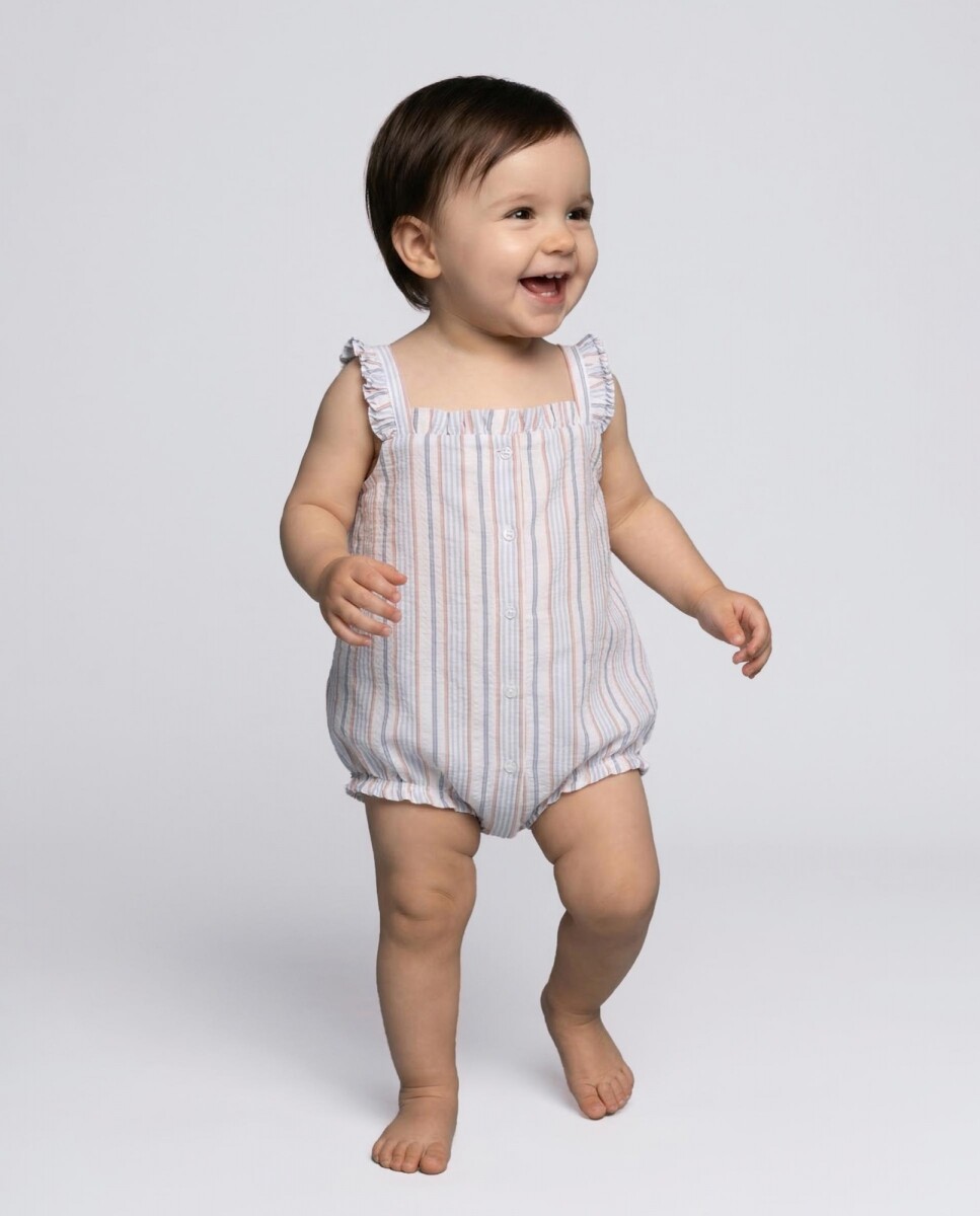Pijama Estampado Rayas - Piedra 