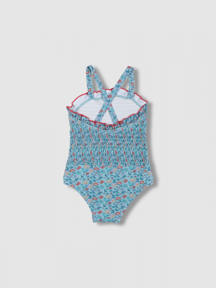 Bañador Estampado Flores Piedra