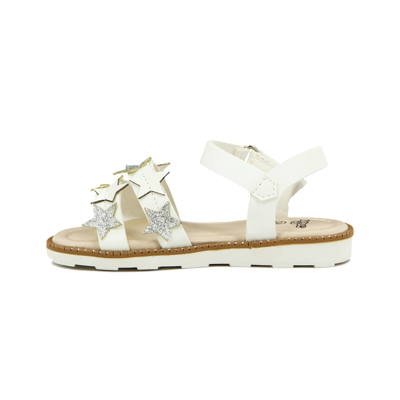 Sandalias Niñas Angus Dos Tiras Con Estrellas Blanco