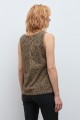 Musculosa escote a la base animal print tostado