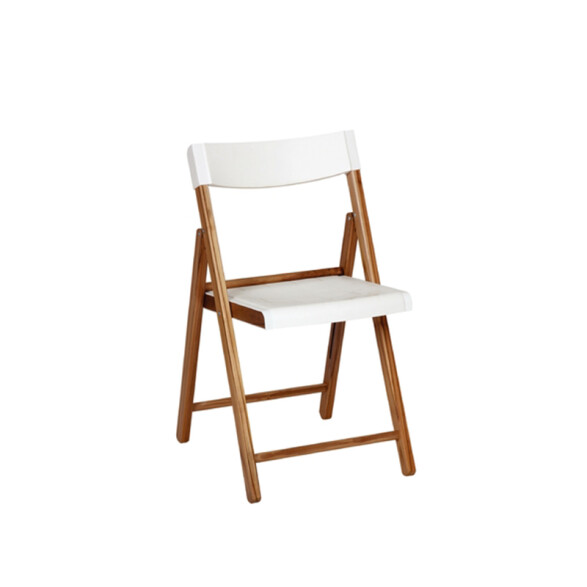 Silla plegable blanca mixta "POTENZA" TB7081