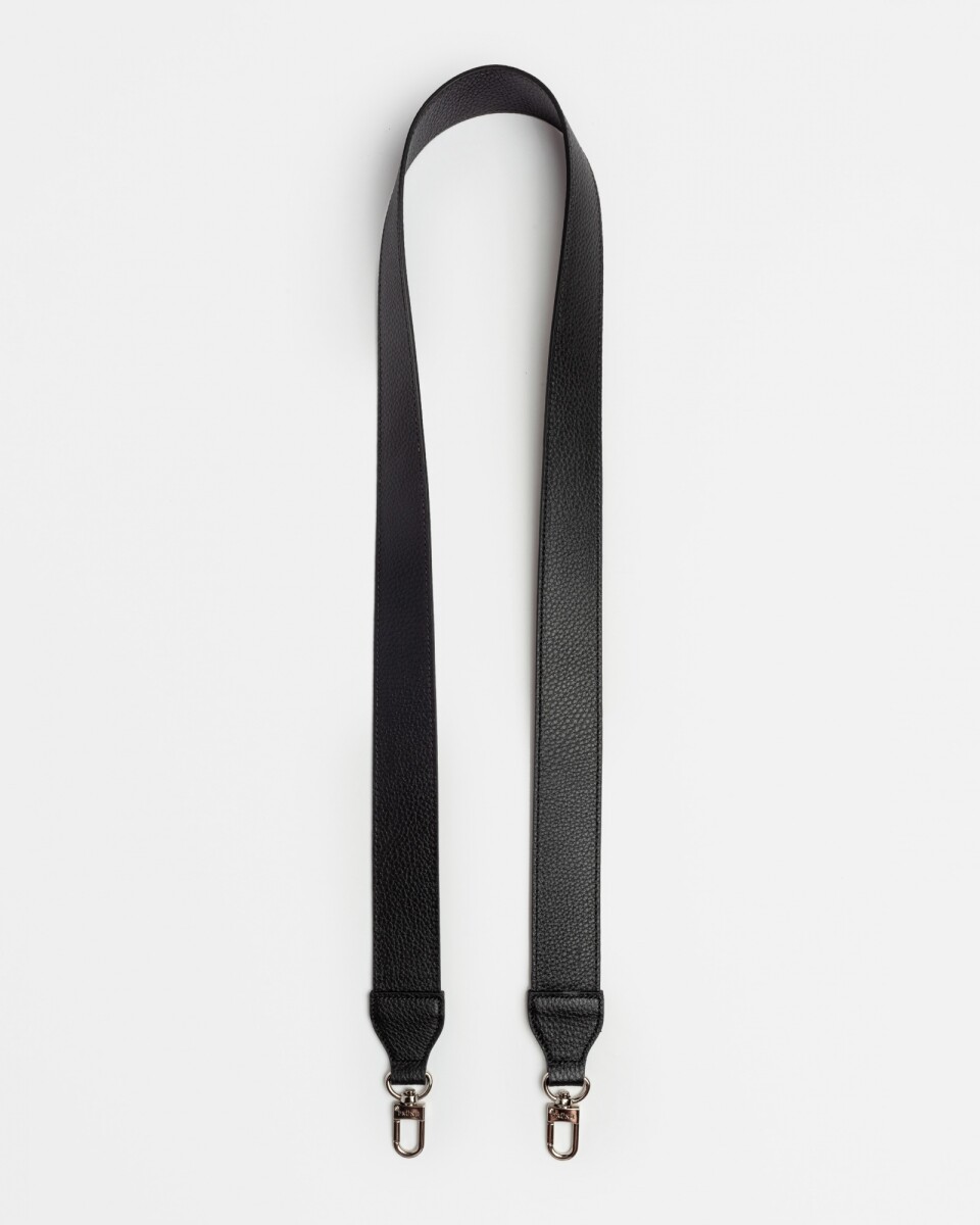 Correa Peanut En Cuero Graneado - Negro 