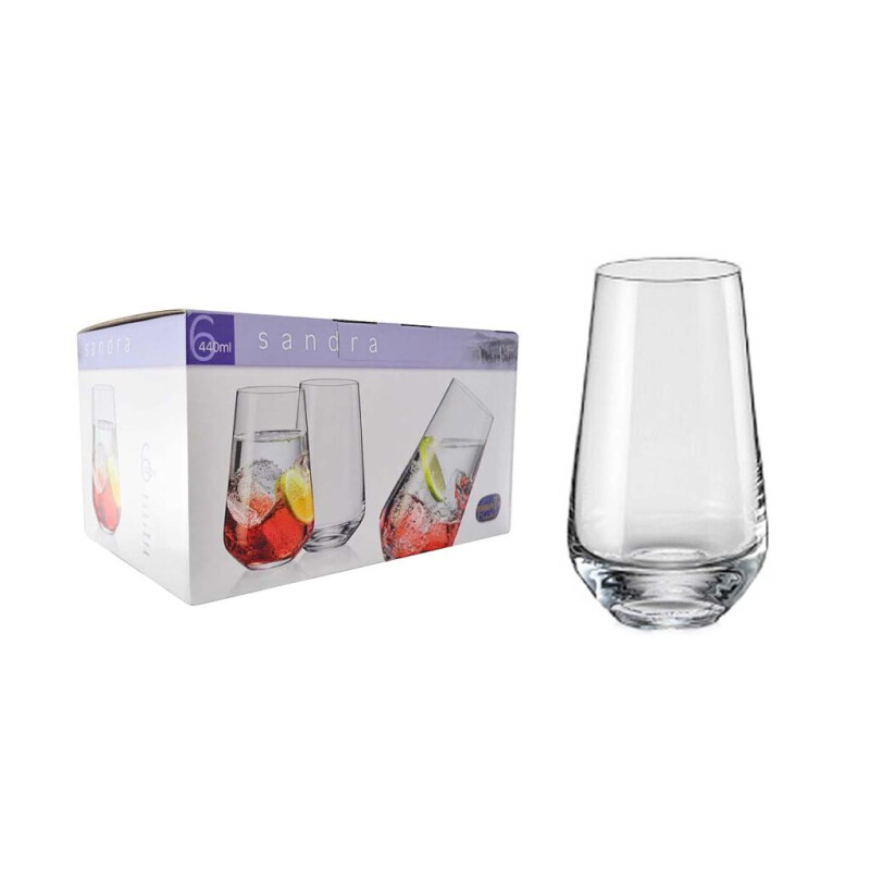 Vaso de Cristal de Bohemia 440cc Sandra -6 Unidades Vaso de Cristal de Bohemia 440cc Sandra -6 Unidades