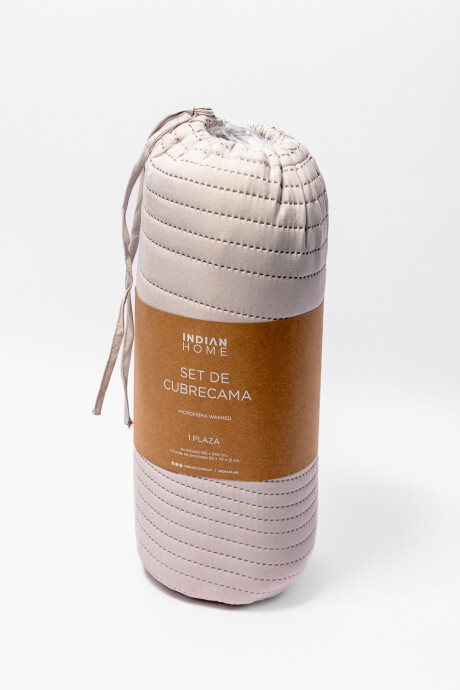 Cubrecama 1 Plaza Microfibra Washed Gris