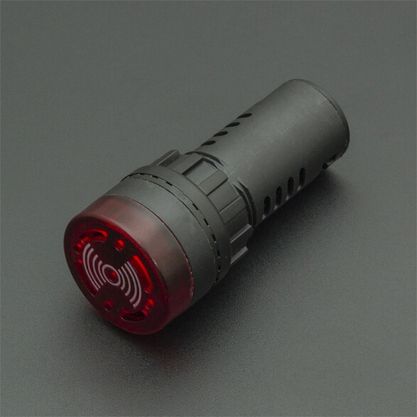 Buzzer sirena piloto LED rojo Ø22x66mm 24V AC/DC CF4130