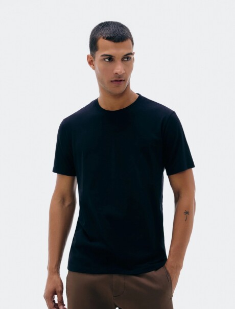 CAMISETA BÁSICA MANGA CORTA NEGRO