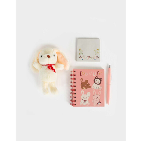 Set De Librería En Pouch De Pvc Con Peluche Combinacion Multicolor