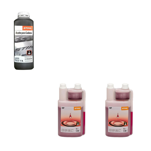 Pack Aceite Stihl 2t Combustible X 2l + Aceite Cadena 1l PK ACEITE STIHL 1L X2 + ACEITE CADENA
